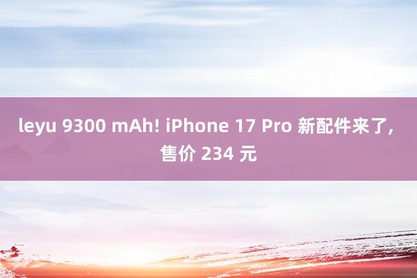 leyu 9300 mAh! iPhone 17 Pro 新配件来了, 售价 234 元