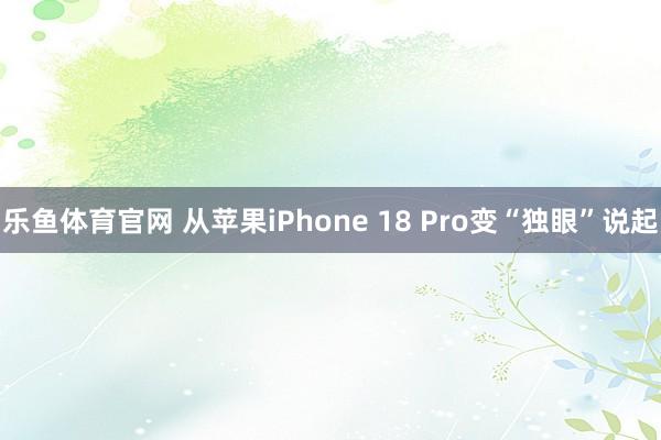 乐鱼体育官网 从苹果iPhone 18 Pro变“独眼”说起