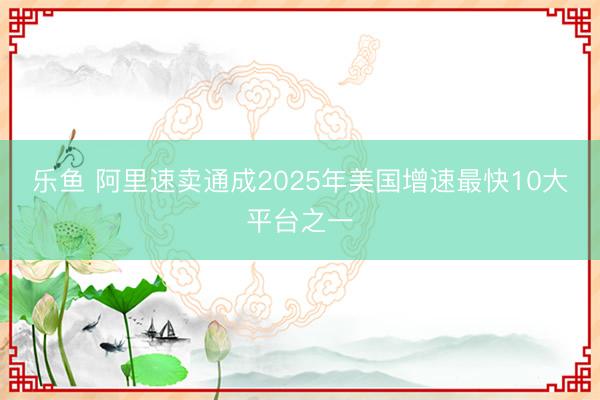 乐鱼 阿里速卖通成2025年美国增速最快10大平台之一
