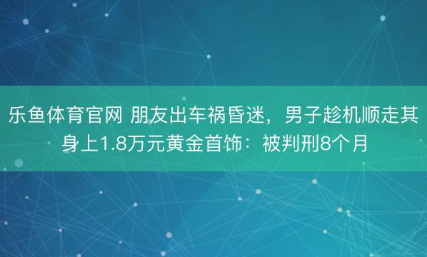 乐鱼体育官网 朋友出车祸昏迷，男子趁机顺走其身上1.8万元黄金首饰：被判刑8个月