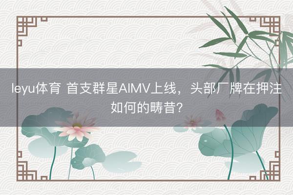 leyu体育 首支群星AIMV上线，头部厂牌在押注如何的畴昔？