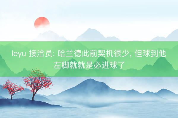 leyu 接洽员: 哈兰德此前契机很少, 但球到他左脚就就是必进球了