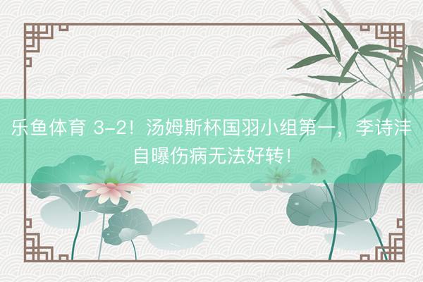 乐鱼体育 3-2！汤姆斯杯国羽小组第一，李诗沣自曝伤病无法好转！
