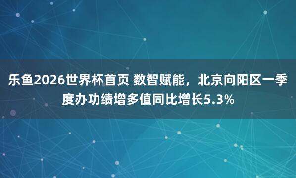 乐鱼2026世界杯首页 数智赋能，北京向阳区一季度办功绩增多值同比增长5.3%