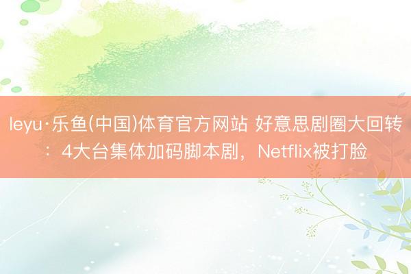 leyu·乐鱼(中国)体育官方网站 好意思剧圈大回转：4大台集体加码脚本剧，Netflix被打脸