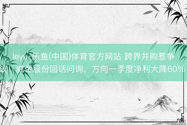 leyu·乐鱼(中国)体育官方网站 跨界并购惹争议！威帝股份回话问询，方向一季度净利大降60%！