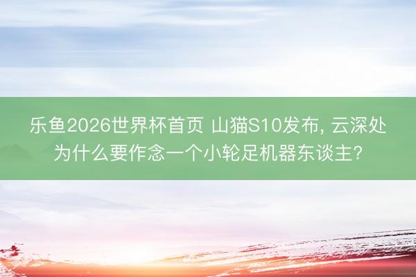 乐鱼2026世界杯首页 山猫S10发布， 云深处为什么要作念一个小轮足机器东谈主?