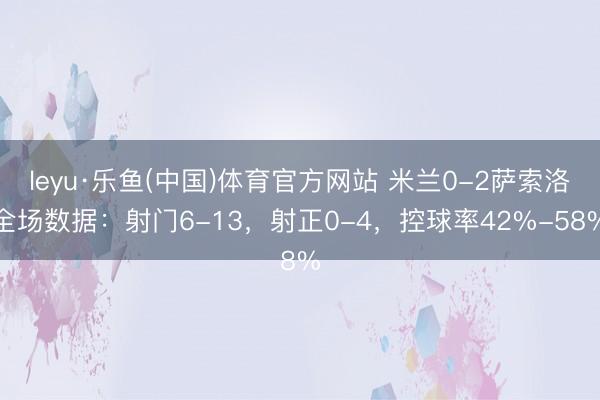 leyu·乐鱼(中国)体育官方网站 米兰0-2萨索洛全场数据：射门6-13，射正0-4，<a href=
