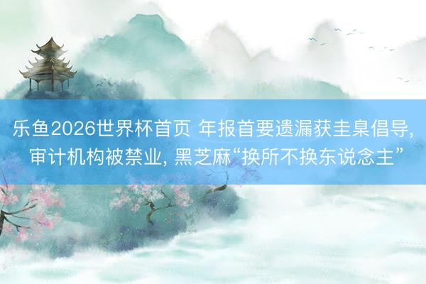 乐鱼2026世界杯首页 年报首要遗漏获圭臬倡导, 审计机构被禁业, 黑芝麻“换所不换东说念主”
