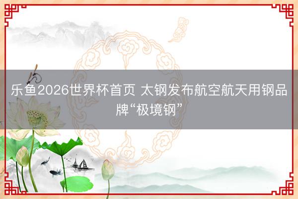 乐鱼2026世界杯首页 太钢发布航空航天用钢品牌“极境钢”