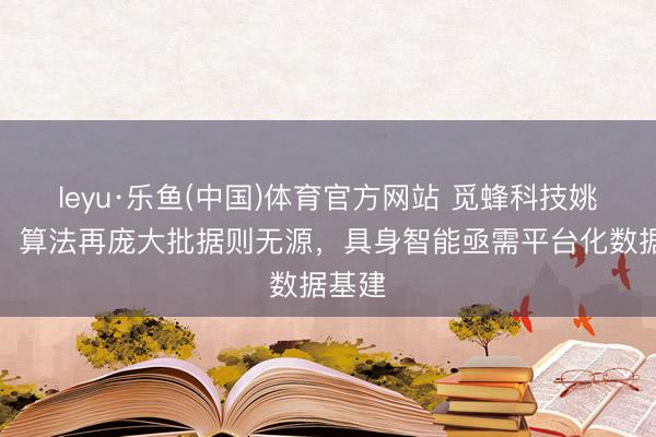 leyu·乐鱼(中国)体育官方网站 觅蜂科技姚卯青：算法再庞大批据则无源，具身智能亟需平台化数据基建